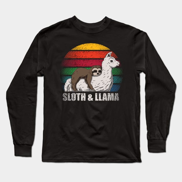 Sloth & Llama Long Sleeve T-Shirt by RainbowAndJackson